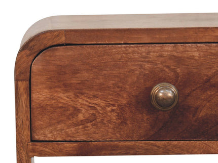 Mini California Curved Nightstand Wth Lower Slot