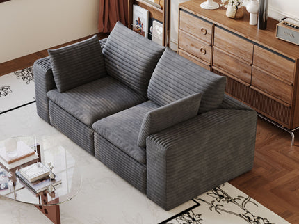 Cloud Sofa, Deep Seat Couches, Removable Cushion For Living Room - Dark Gray
