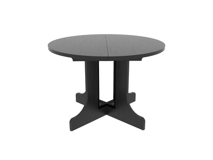 Dining Table For Farmhouse Kitchen Expandable Oval Table Top With Removable Leaf Trestle X Shaped Base - Black
