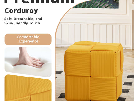 Modern Ottoman Foot Rest With Woven Design