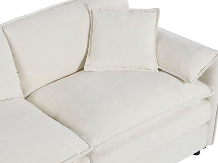 Modern Comfy Deep Seat Modular Sectional Sofa Cloud Couch With Ottoman