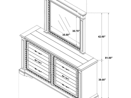 6 Drawer Dresser With Mirror - Vintage