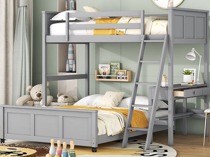 Full Over Full Bunk Bed With Desk
