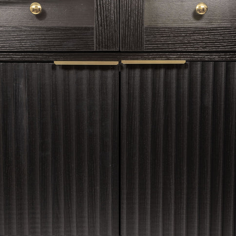 Fluted Tall Arched Pantry Cabinet With Adjustable Shelves