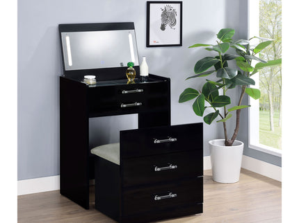 Ayuba - 3 Drawer Makeup Vanity Table With Mirror And Stool