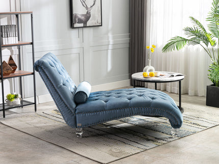 Chaise Lounge Indoor, Button Tufted Upholstered Chaise Lounge Chair With Pillow