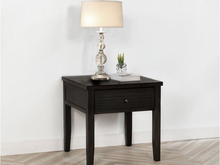 Sutter - 1 Drawer Square End Table - Dark Brown
