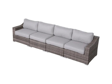 Contemporary Outdoor Rattan Wicker Sectional Seating Group With Cushions