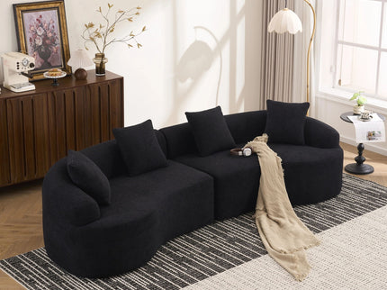 4 Seater Sofa With Fabric, 30D, 60 Hardness Full Sponge, 4 Pillow For Living Room, Home Furniture Sleeper Sectional Sofa For Apartment