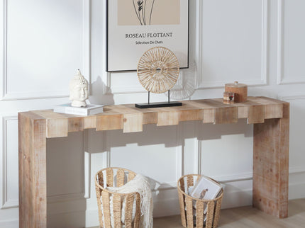 Modern Rustic Table With Sculpted Block Design