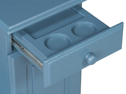 Vintage Flip Top Side Table With USB Ports