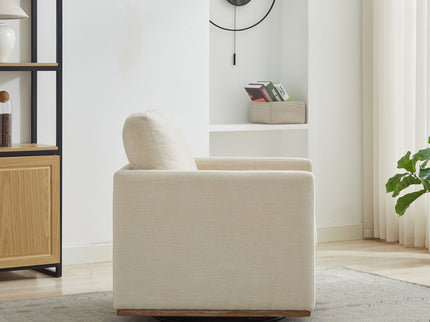 Modern Square Upholstered Swivel Accent Chair With Metal Base
