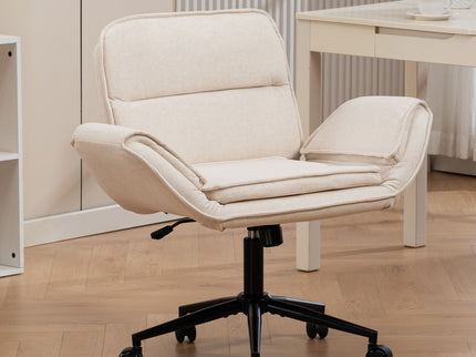 Criss Cross Swivel Desk Chair With Adjustable Armrests & Wheels For Home Office