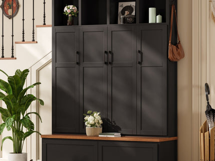 Hall Tree With 4 Hidden Cabinets