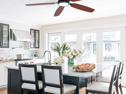 42" Ceiling Fan With Light, Tri Color Dimmable, DC Motor, 5 Blades
