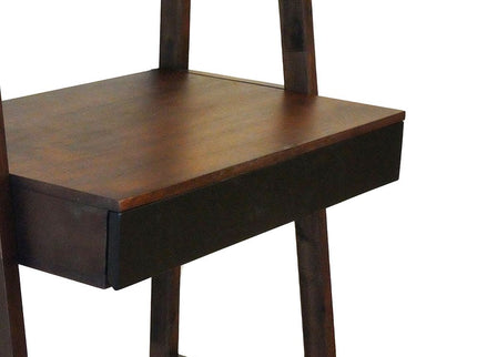 Ladder Desk, Ladder Style Display Shelf - Natural Wood / Brown