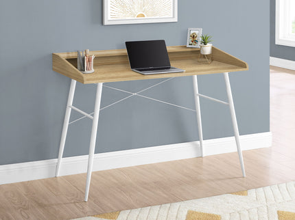 Computer Desk For Home Office, Laptop, Storage Shelves, Contemporary Versatile Placement - Natural