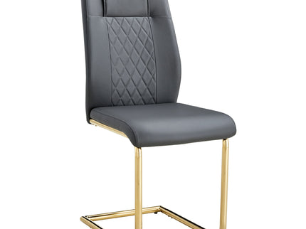Modern Legged Upholstered Dining Chairs (Set of 4) Artificial For Kitchen And Office - Gray