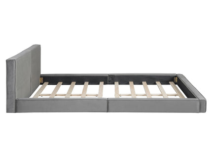 Upholstered Platform Bed, Grounded Bed With Solid Frame