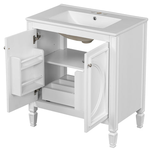 Bathroom Vanity With Sink With 2 Doors And Adjustable Shelf