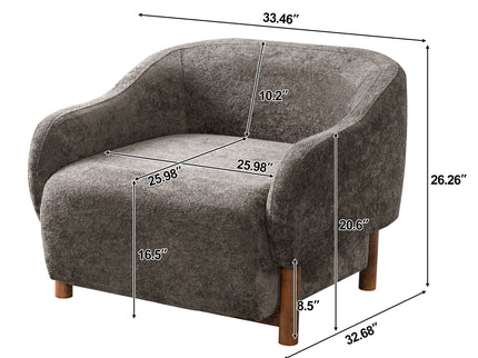 Modern Accent Chair With Recessed Arms And Tight Back