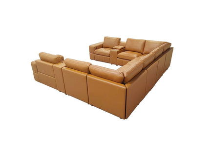 Upholstered Large Arms Sectional With Recliner Seats