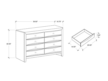 Lucille - 5 Piece Bedroom Set With Storage Drawers And Bookcase Headboard