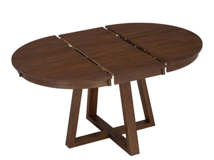 Dining Set With Leaf Round Table And 4 Upholstered Chairs