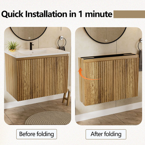 Folding Wall Cabinet With Creamic Sink