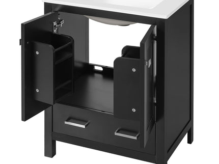 Bathroom Vanity With Integrated Undermount Ceramic Sink, 2 Doors And 1 Drawer, Soft Close Hinges