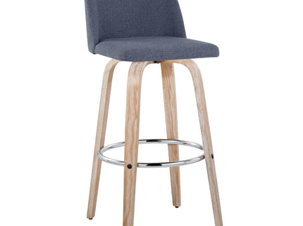 Toriano - Contemporary Fixed Height Barstool With Swivel & Round Footrest (Set of 2)