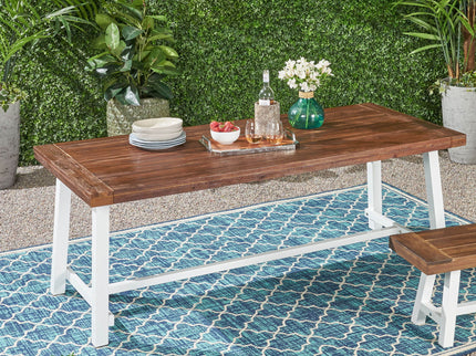 Equilibrium - Outdoor Dining Table With Wooden Frame And Slat Top