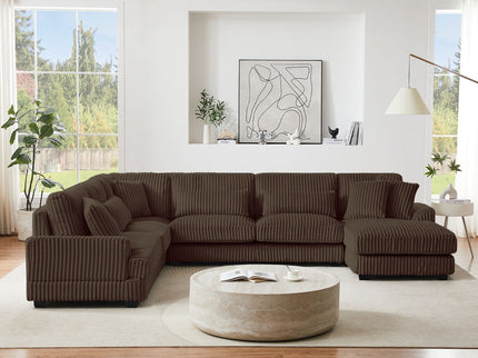 Oversized Sectional Sofa U - Shaped Sofa Couch Modern Sofa Upholstered In Soft With A Chaise Lounge For Living Room