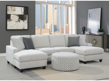 Round Ottoman - Gray