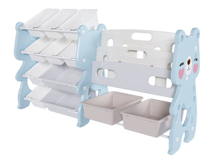 Kids Toy Storage Organizer With 2 Tier Bookshelf, Toy Storage With 12 Bins