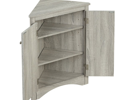 Triangle Bathroom Storage Cabinet With Adjustable Shelves, Freestanding Floor Cabinet For Home Kitchen
