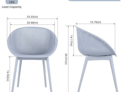 2 Piece Durable Single Chair With Hollow Out Design