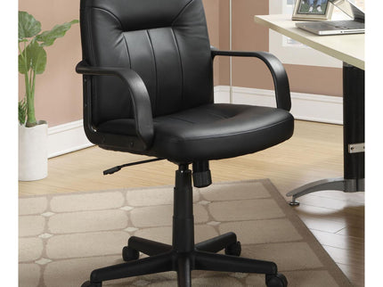 Office Chair With Casters Ergonomic Design For Workspaces - Black
