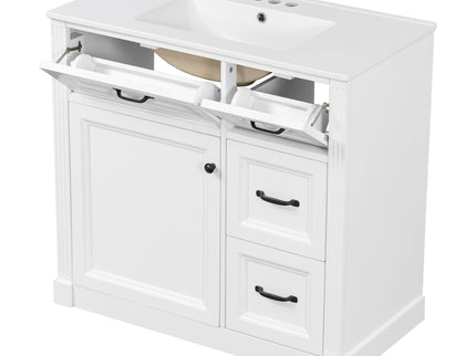 Modern Bathroom Vanity With Sink, 4 Drawers, Soft-Close Door, Adjustable Shelf