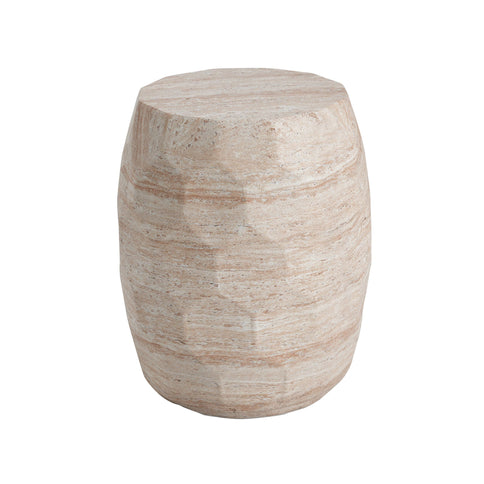 Travertine Lightweight Concrete Side Table For Indoor / Outdoor Use - Beige