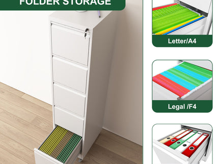 Drawer Metal Locking Vertical File Cabinet With Wheels Heavy Duty Lockable Storage