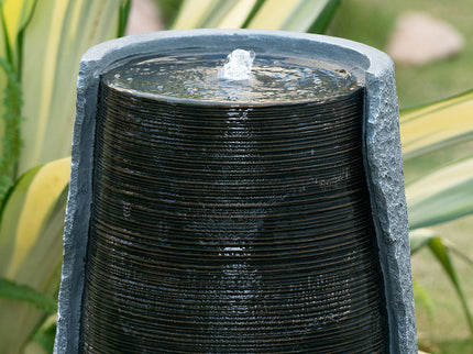 Indoor Outdoor Water Fountain, Unique Broken Urn Fountain Chic Dynamic Modern Design With Light For Garden