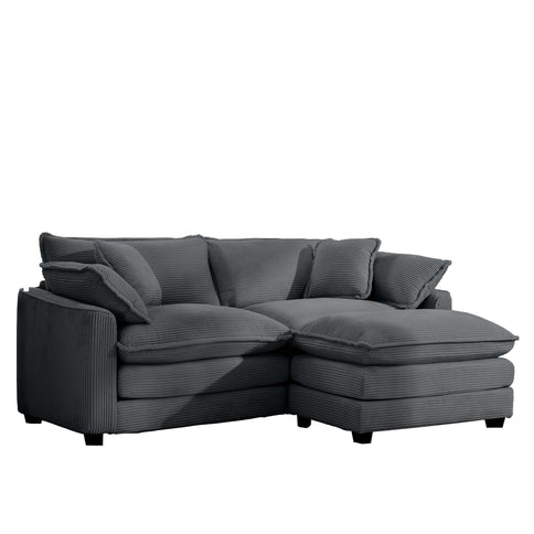 Modular Oversized Cushion Sofa With Ottoman, Low Back, Deep Seating Sofa Set