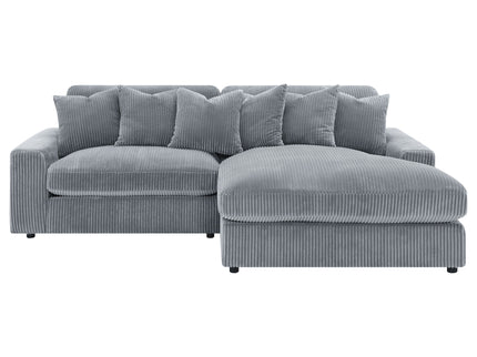 Marcus - Fog Track Arms Reversible Sectional With Pillows - Fog