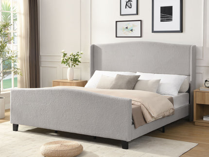 Platform Bed Frame With Tall Headboard And High Footboard