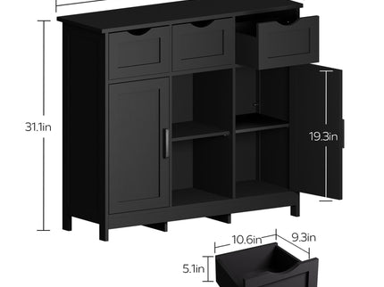 Storage Cabinets, Wooden Floor Cabinet, With Drawers And Shelves Storage Cabinets, Accent Cabinet For Living Room, Bedroom, Bathroom Furniture Home Decor