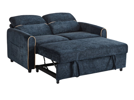 Pull Out Sofa Bed With Adjustable 3 Position Backrest, USB Charging Ports, Side Pockets