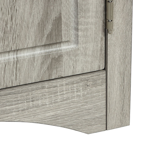 Triangle Bathroom Storage Cabinet With Adjustable Shelves, Freestanding Floor Cabinet - Oak