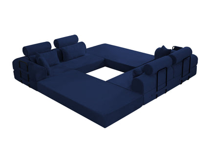 Modern L-Shape Modular Sectional Sofa, Compressed Design
