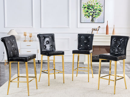 Bar Chairs With Crystal Clasp Design (Set of 2)